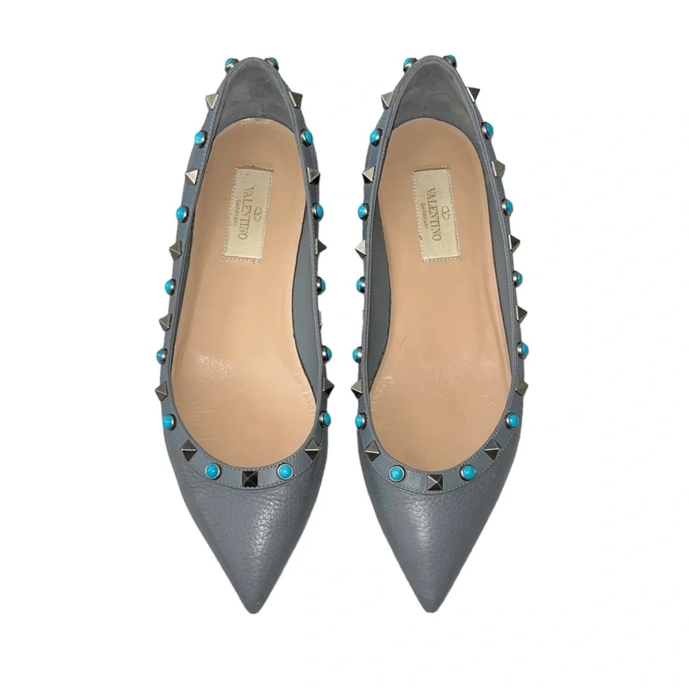 Valentino Garavani Rockstud Ballet Flat size 37 Grey - Picture 2 of 10